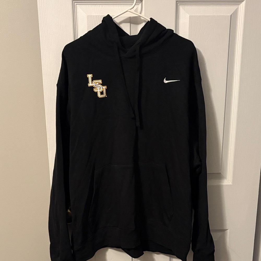 LSU Nike Men's Black Hoodie with Gold and White Details